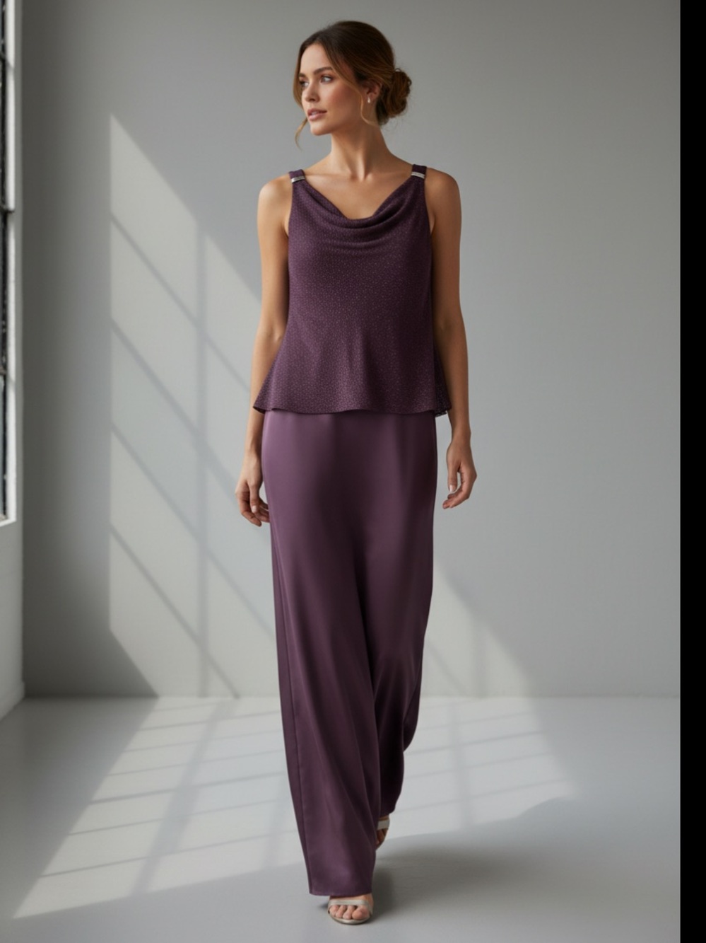 Patra vintage 1980’s purple gown dress with rhinestone detailing